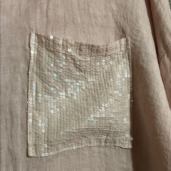 Puro Lino Pink Linen Blouse - Picture 4 of 7